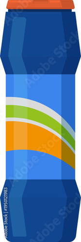 Bottle of cleaning product with generic design liquid