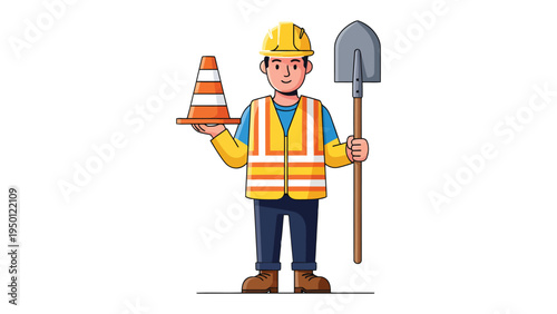 Construction Worker at Work: An industrious construction worker, meticulously upholding safety standards, is captured in action.