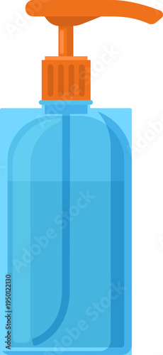 Hand sanitizer pump bottle promoting hygiene and disinfection