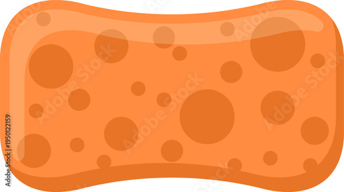 Orange cleaning sponge with pores isolated