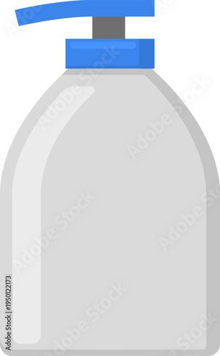 Grey pump bottle dispensing liquid soap or lotion