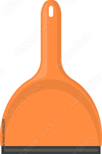 Orange dustpan for cleaning and tidying home floors
