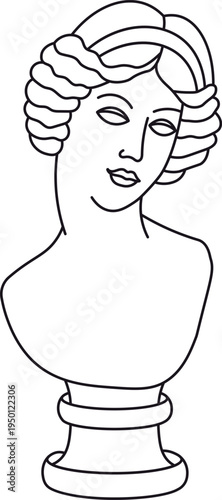 Elegant female bust line drawing symbolizing classical beauty