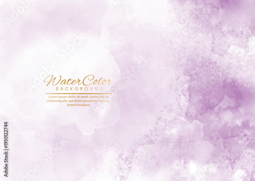 Blurry purple and white background with gold text overlay