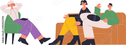 Couple attending therapy session resolving relationship issues