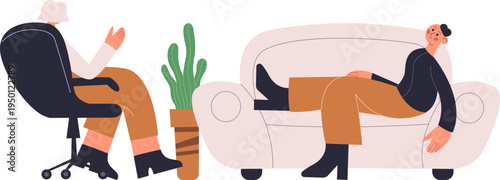 Person discussing problems with therapist during psychotherapy session