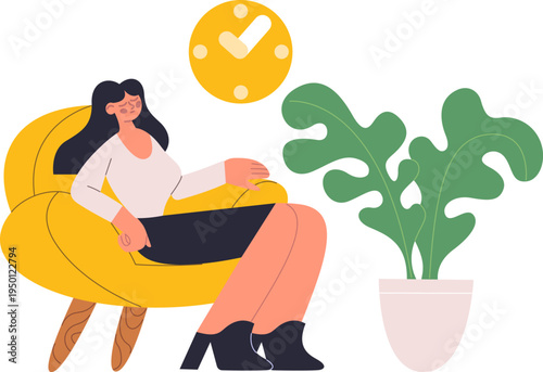 Woman feeling anxious while waiting for appointment time