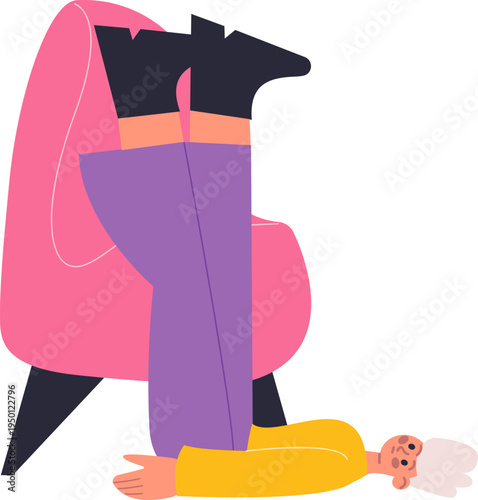 Senior woman falling or having an accident at home