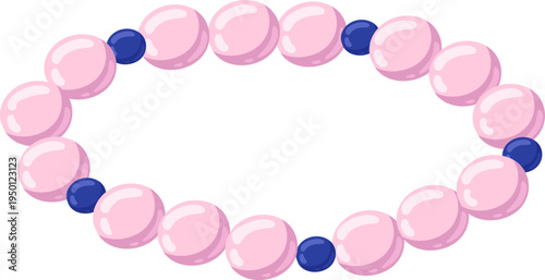 Pink and blue beaded bracelet illustrating jewelry design