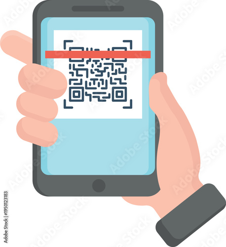 A smartphone showing a QR code for mobile payment, illustrating a modern cashless transaction method.