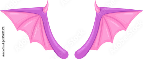 Pair of purple and pink fantasy creature wings