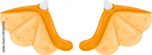 Pair of orange mythical dragon wings illustration