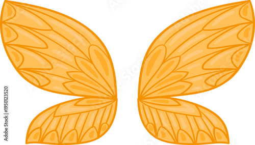 Orange fairy wings flying fantasy imagination dream concept