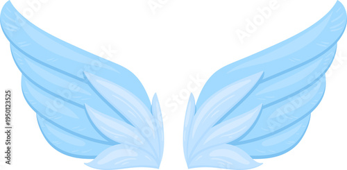 Pair of blue wings representing freedom and inspiration