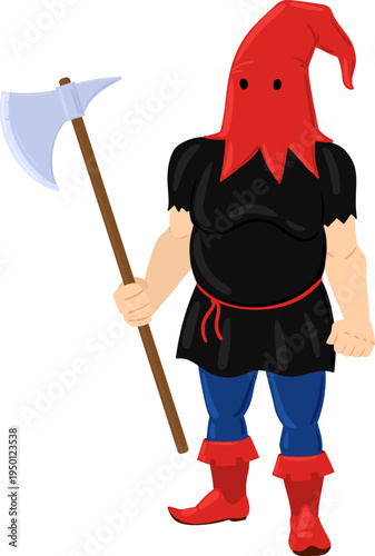Executioner character holding axe representing justice