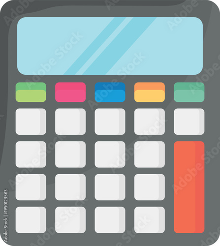  A calculator icon displayed on a plain white background, illustrating a device used for mathematical operations.