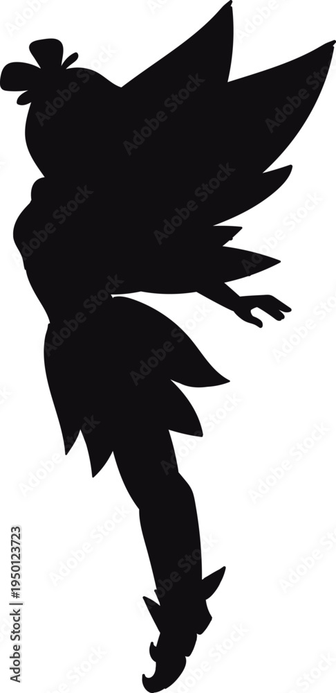 Fototapeta premium Fantasy pixie flying silhouette representing magic and imagination