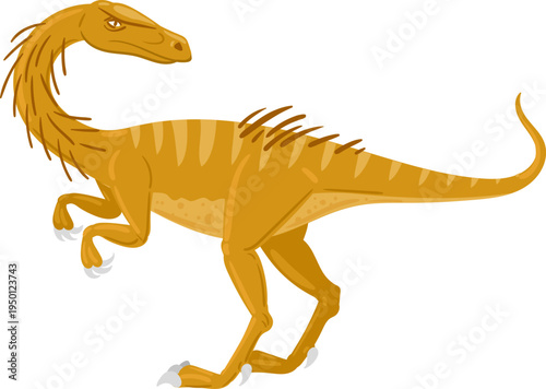 Dinosaur raptor cartoon character running aggressively