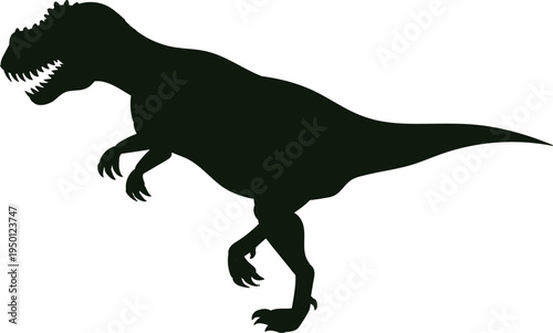 Tyrannosaurus Rex black silhouette on white background