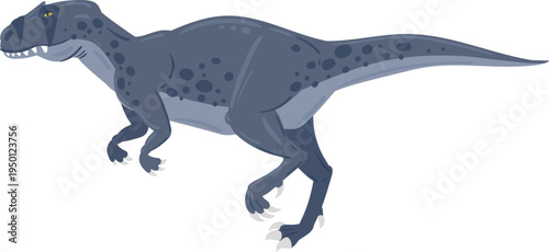 Blue spotted dinosaur monster running, prehistoric life