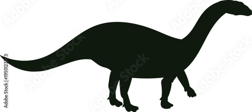 Dinosaur long neck profile silhouette walking