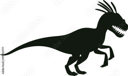 Dinosaur silhouette presenting dangerous prehistoric wildlife creature