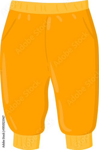 Orange baby pants flat vector illustration on white