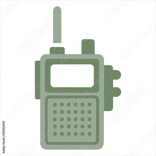 A green walkie talkie on a white background