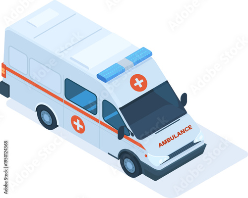 Isometric ambulance providing emergency medical rescue services