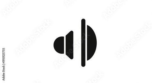 Sound wave icon with speaker symbol audio signal representation black graphic element on white background