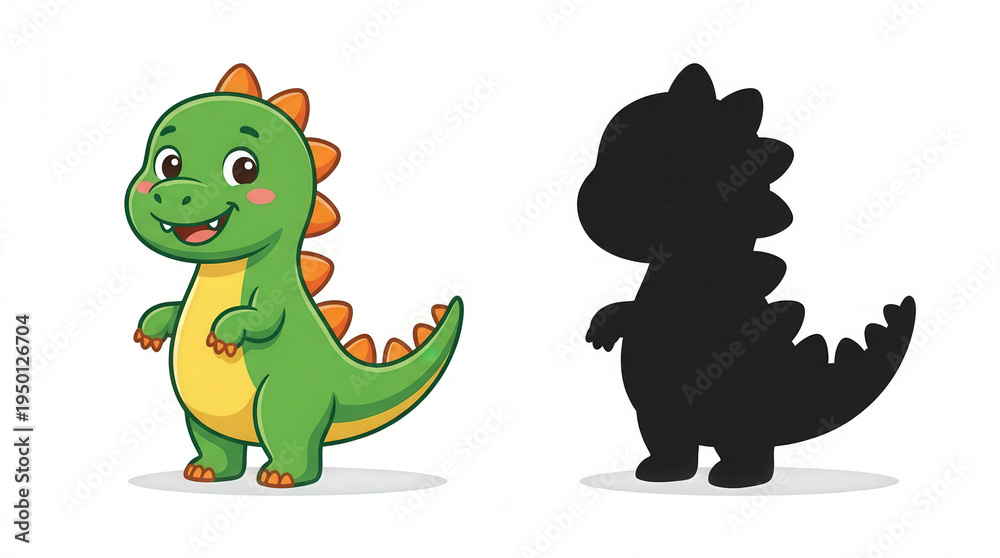 Fototapeta premium Playful Cartoon Dinosaur Character with Bright Colors and Friendly Appearance