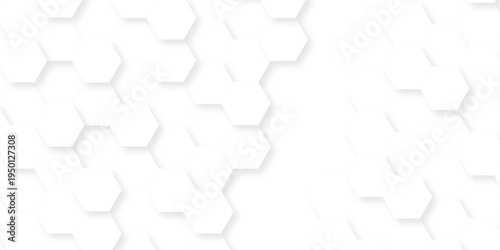 Modern abstract vector polygonal pattern. Abstract background with hexagon. Illustration web honeycomd light white futuristic hexagon. White paper texture abstract grid tile seamless hexagon wall.