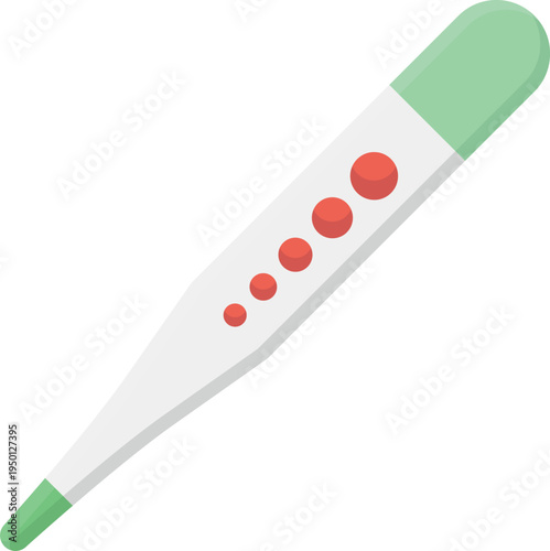 A thermometer with red dots marked on it, illustrating different temperature measurements.