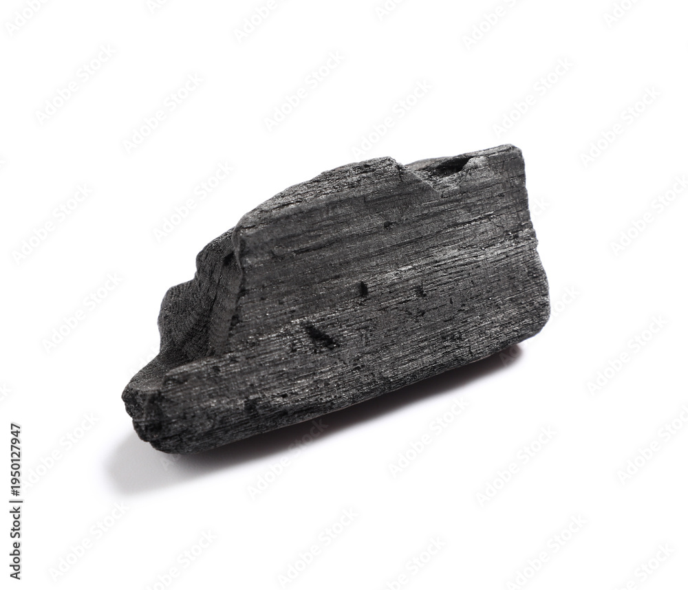 Fototapeta premium Piece of coal isolated on white background