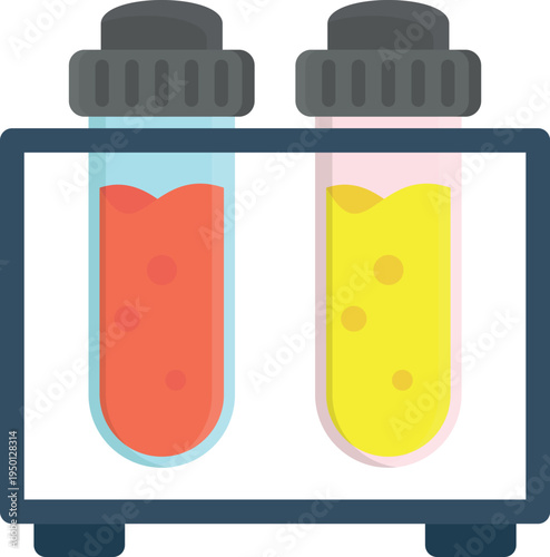 A test tube displaying two separate liquids, each with a unique color, highlighting their distinct properties.
