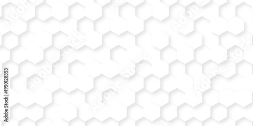 Modern abstract vector polygonal pattern. Abstract background with hexagon. Illustration web honeycomd light white futuristic hexagon. White paper texture abstract grid tile seamless hexagon wall.
