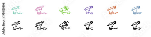 Hand-drawn Microphone and Megaphone Icon Set
