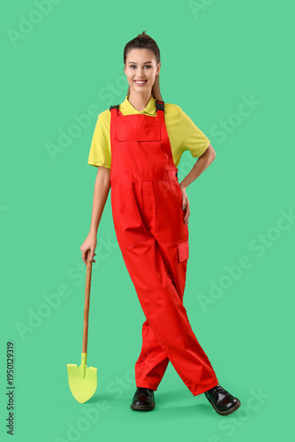 Young female gardener with ...