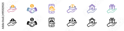 Money Bait Icons Set