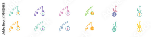 Money Bait Icons Set