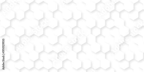 Modern abstract vector polygonal pattern. Abstract background with hexagon. Illustration web honeycomd light white futuristic hexagon. White paper texture abstract grid tile seamless hexagon wall.