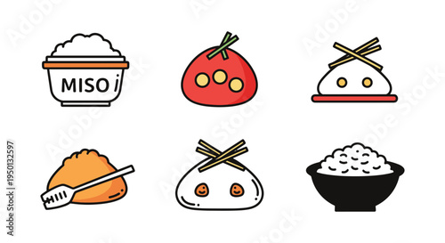 White Miso Line art vector dynamic abstract artistic