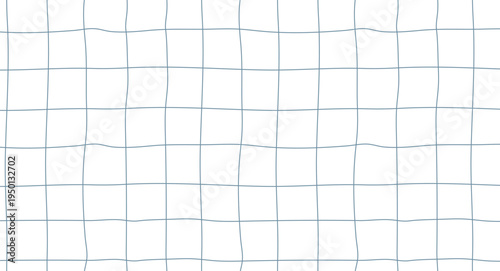 Hand drawn grid line seamless pattern. Blue and white notebook paper checkered texture in sketchy doodle style. Vector background for school design, planners, stationery and Y2K inspired graphics.