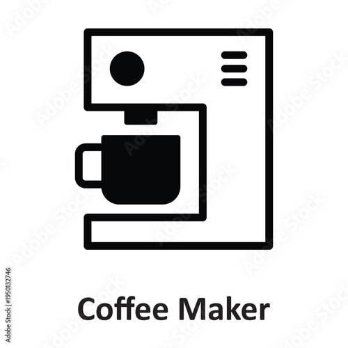 Coffee Maker Vector icon which can easily modify or edit