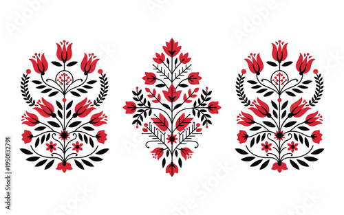 Go to Page
|12345...8Next
Floral wreath clip art vector set, tracery collection of red flower wreaths for decorative frame greeting card invitation and botanical design.