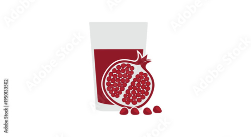 Winter Fruit Juice Line art clean contemporary abstract color vector