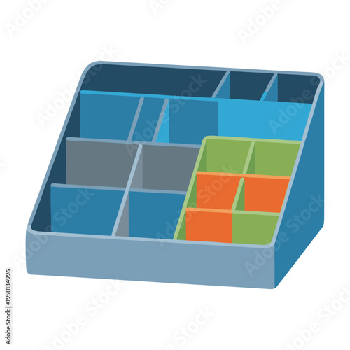 Colorful desk organizer with multiple compartments