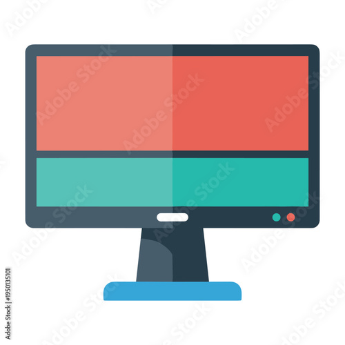 colorful computer monitor with red and green screen