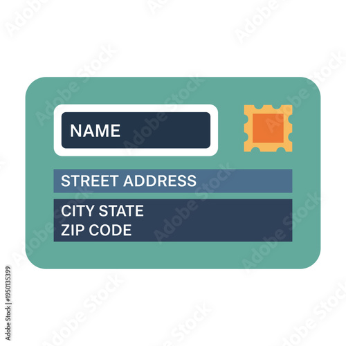 address label template with name, street, and city information