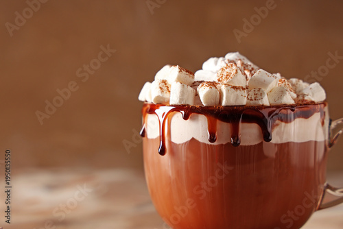 Glass cup of hot cocoa drin...